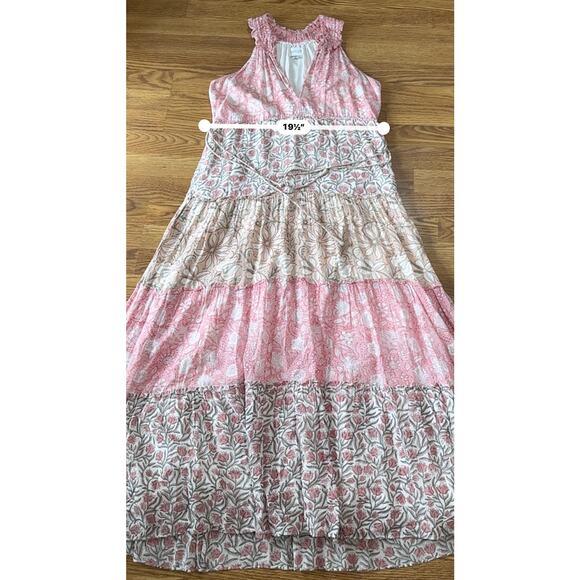 SAYLOR pink tiered midi Women's Aaryn  Dress size M - Picture 6 of 13